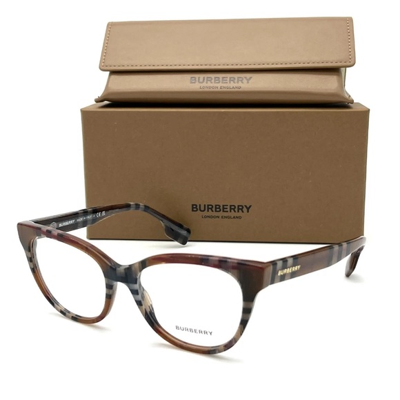 BURBERRY EVELYN BE2375 3966 Check Brown  / Demo Lens 51 Eyeglasses - Picture 1 of 4
